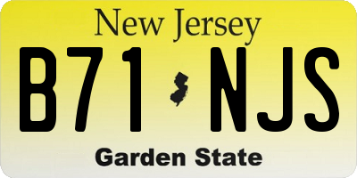 NJ license plate B71NJS