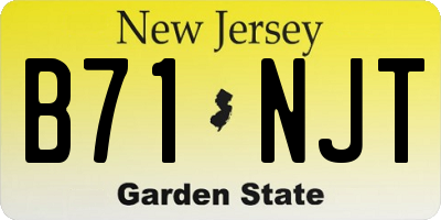 NJ license plate B71NJT