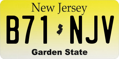 NJ license plate B71NJV