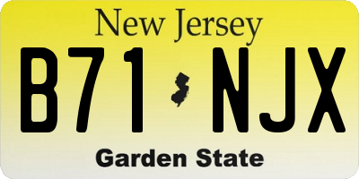 NJ license plate B71NJX