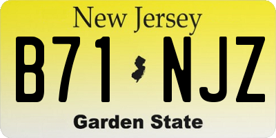 NJ license plate B71NJZ