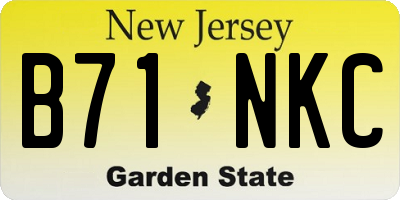NJ license plate B71NKC
