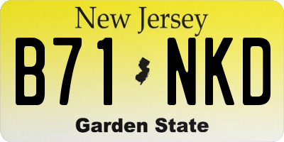 NJ license plate B71NKD