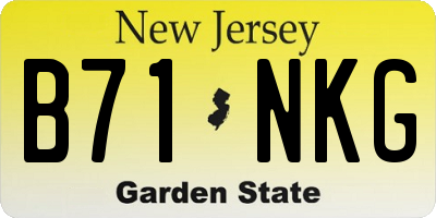 NJ license plate B71NKG