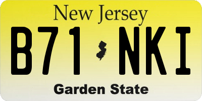 NJ license plate B71NKI