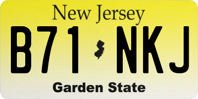 NJ license plate B71NKJ