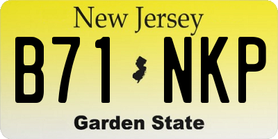 NJ license plate B71NKP