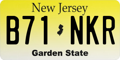 NJ license plate B71NKR