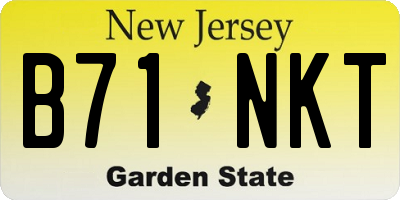 NJ license plate B71NKT