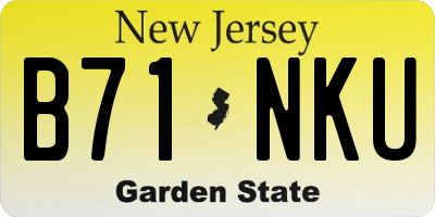NJ license plate B71NKU