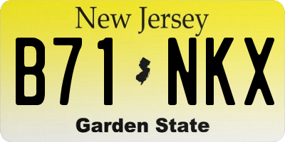 NJ license plate B71NKX