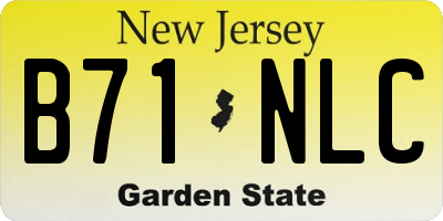 NJ license plate B71NLC