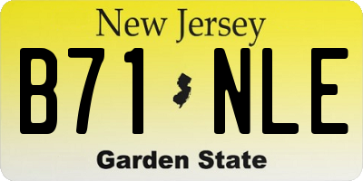 NJ license plate B71NLE