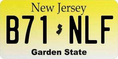 NJ license plate B71NLF