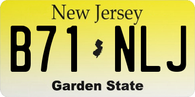 NJ license plate B71NLJ