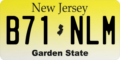 NJ license plate B71NLM