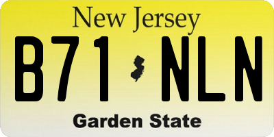 NJ license plate B71NLN
