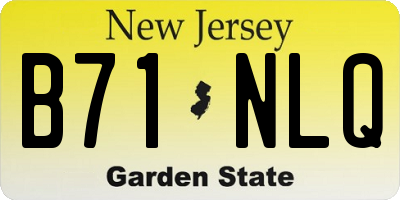 NJ license plate B71NLQ