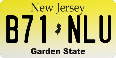 NJ license plate B71NLU