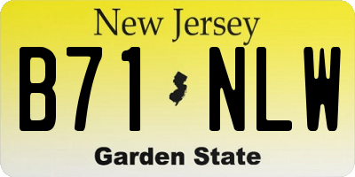 NJ license plate B71NLW