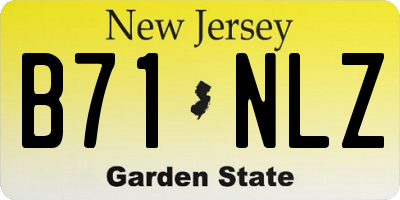NJ license plate B71NLZ