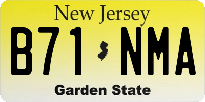 NJ license plate B71NMA