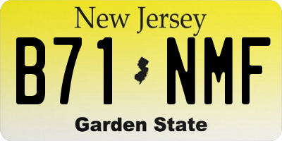 NJ license plate B71NMF