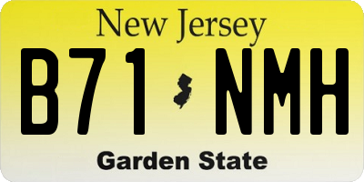 NJ license plate B71NMH