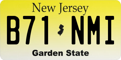 NJ license plate B71NMI
