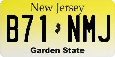 NJ license plate B71NMJ