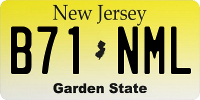 NJ license plate B71NML