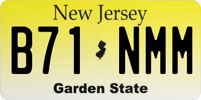 NJ license plate B71NMM