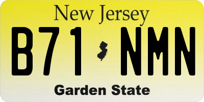 NJ license plate B71NMN