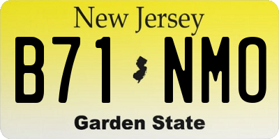 NJ license plate B71NMO