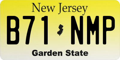 NJ license plate B71NMP