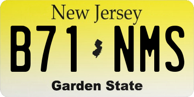 NJ license plate B71NMS