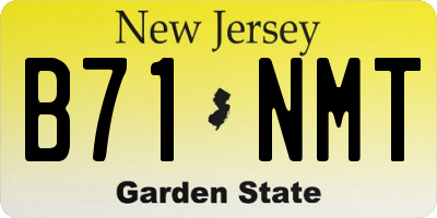 NJ license plate B71NMT