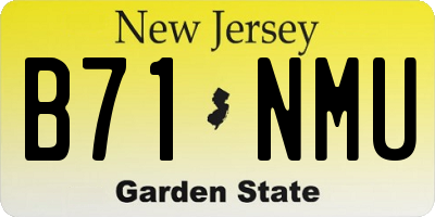 NJ license plate B71NMU
