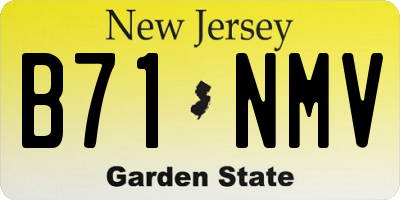 NJ license plate B71NMV