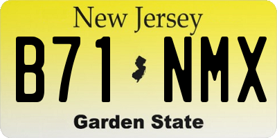 NJ license plate B71NMX