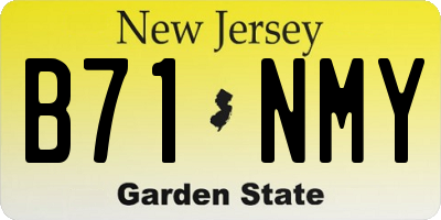 NJ license plate B71NMY