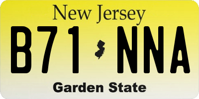 NJ license plate B71NNA