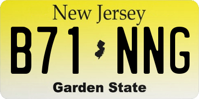 NJ license plate B71NNG