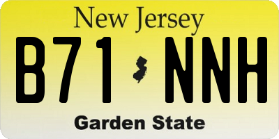 NJ license plate B71NNH