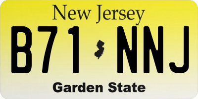 NJ license plate B71NNJ