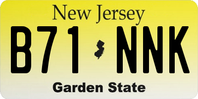 NJ license plate B71NNK