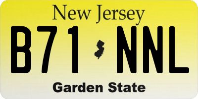 NJ license plate B71NNL