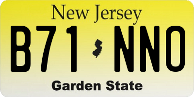 NJ license plate B71NNO