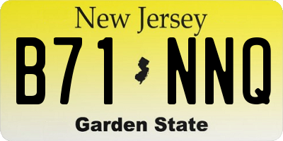 NJ license plate B71NNQ