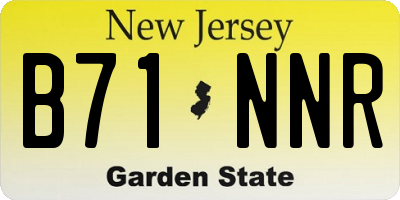 NJ license plate B71NNR